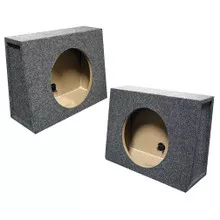 *TW12* EMPTY SPLIT WOOFER BOX ANGLE 12″; Mounts behind seat – QTW12